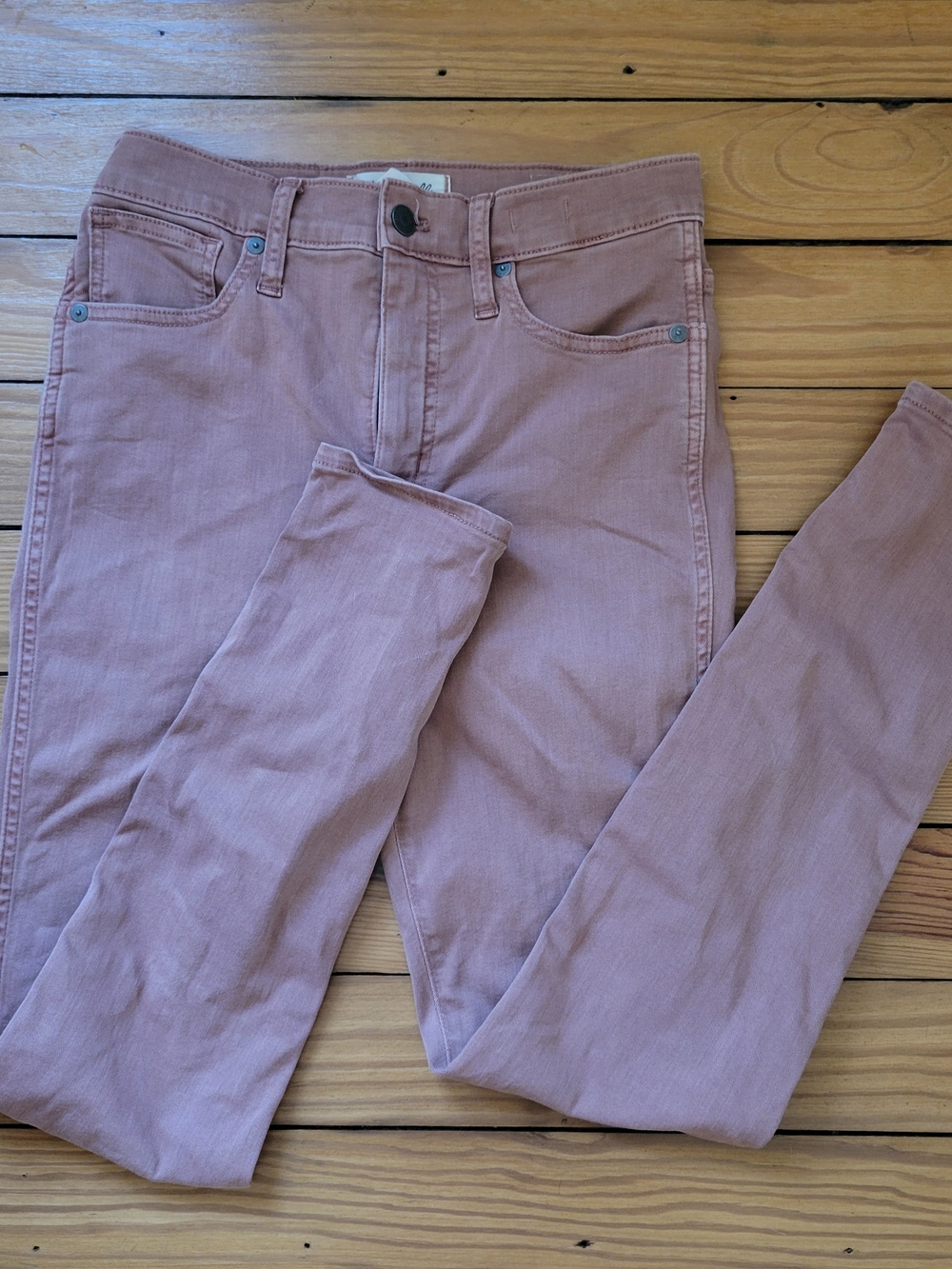 Madewell 10" High rise skinny jeans pink clay 26 denim